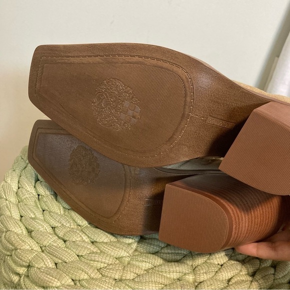 New Vince Camuto Amtinda Tan Suede Western Boho Heel Square Toe Booties Size 8.5 - Picture 6 of 6